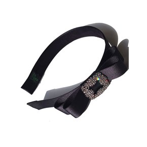 Black ribbon Retro Hair band 블랙 리본 큐빅 헤어밴드