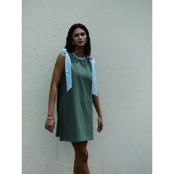 Tie-up Ribbon Dress - Khaki