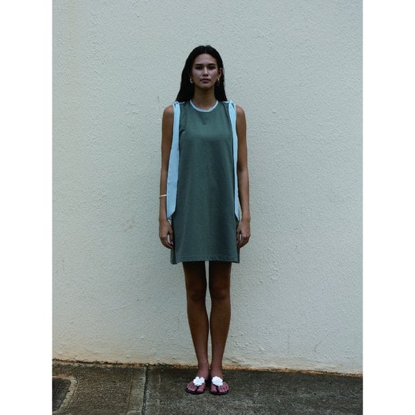 Tie-up Ribbon Dress - Khaki