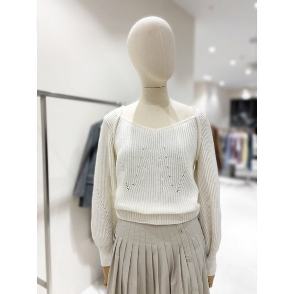 [부산점] 스퀘어넥 크롭 니트 (NEK4SP246)