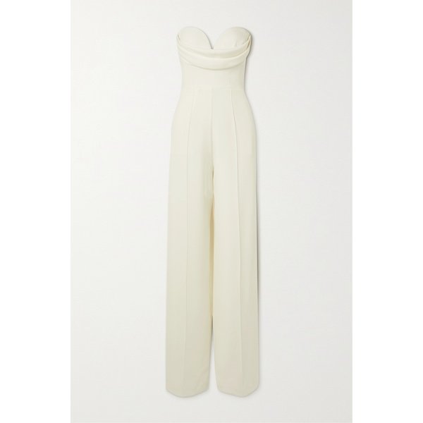 헤이든 스트랩리스 드레이프 크레이프 점프수트 화이트