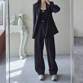 팬츠  보이핏 핀턱 하이웨이스트 루즈핏 정장 캐주얼 팬츠  3COLOR _P417637284