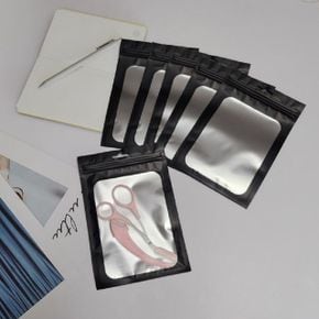 검정 반투명 포장 지퍼백 12cmx18cm