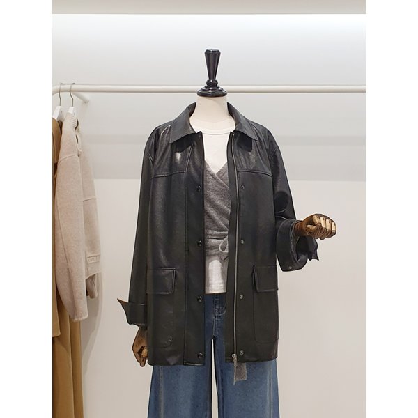 [파주점] 쥬크 주크 루즈핏 페이크레더 하프자켓​​ V261PSF951