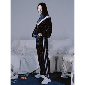 0 3 stars velvet track pants - NAVY