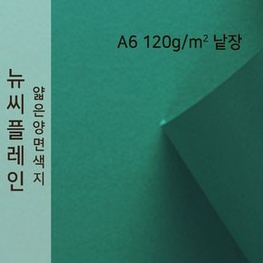 종이문화 뉴씨플레인 얇은 양면색상지 120g A6 No.40 초록색 낱장 1매 색지