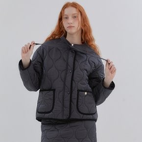 WAVE LINE QUILTING JACKET_BLACK