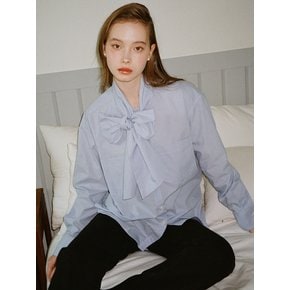 RIBBON TIE BLOUSE_BLUE