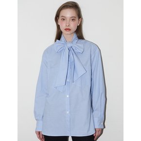 RIBBON TIE BLOUSE_BLUE