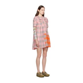 핑크 아크 미디 드레스 XX4443 Pink-Orange Plaid