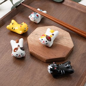 롬에이 고양이 젓가락 받침대 18종 도자기 수저받침 냥이 인테리어 소품 SSG