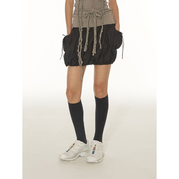 CARGO PUMPKIN MINI SKIRT - BLACK