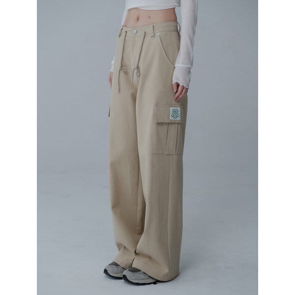 [리퍼브]WIDE STRING CARGO PANTS_BEIGE