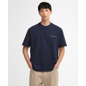남성 네이비 Crossby Archive Logo OS 티셔츠
