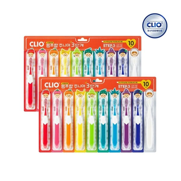 펌프팝 어린이칫솔 초등 주니어 3단계 10개입 x2개