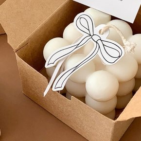 빈티지 워싱컬러 귀여운 리본 종이 택 선물 포장 텍 50P