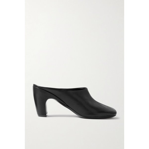 블랙 가죽 뮬 46376663162958617