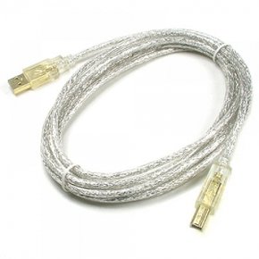 Coms USB 고급형 A-B 케이블 3m 투명 GOLD