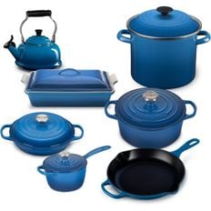 영국 르쿠르제 무쇠냄비 Le Creuset 12 Piece French Countryside Cast-Iron Cookware Bundle -