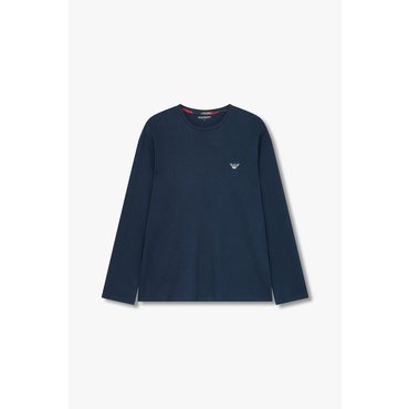 EMPORIO ARMANI 남성 이글 자수 로고 라운지 티셔츠(0814336016)