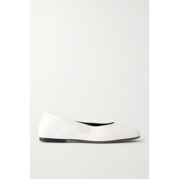 가죽 스퀘어 토 발레리나 플랫 슈즈 46376663162905537