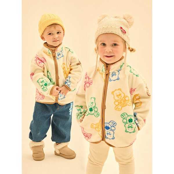 컬러 케어베어즈 플리스 점퍼