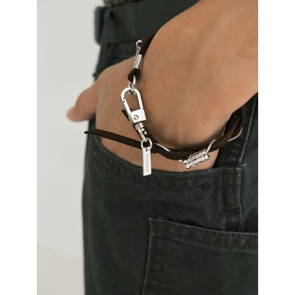 Steel & Thread bracelet (Suede brown)
