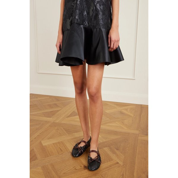 댄서 보우 디테일 가죽 발레리나 플랫 46376663162975050