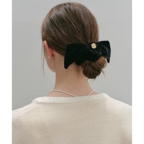 샤롯데 벨벳 리본 헤어 스크런치_블랙 / CHARLOTTE VELVET RIBBON SCRUNCH