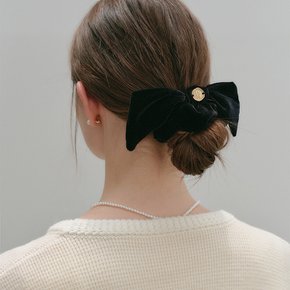 샤롯데 벨벳 리본 헤어 스크런치_블랙 / CHARLOTTE VELVET RIBBON SCRUNCH