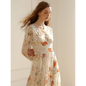 DD_Pastoral style floral layered dress