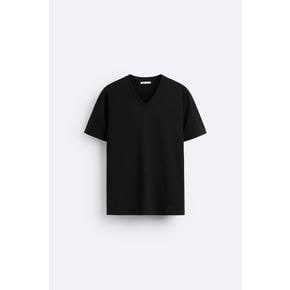 베이직 브이넥 티셔츠 5584/362 BLACK