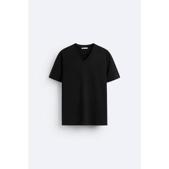 자라 베이직 브이넥 티셔츠 5584/362 BLACK