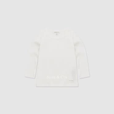슈슈앤크라 mini 라이렌 골지 티셔츠 ㅡ 바닐라화이트