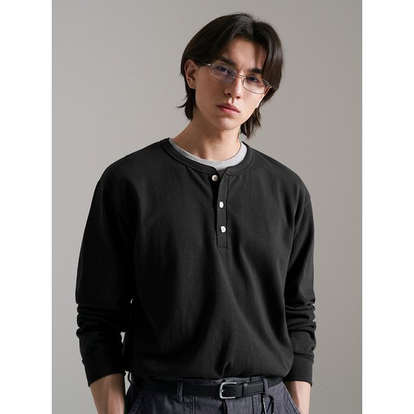 스테이블 헨리넥 긴팔티 블랙 SJLT4748