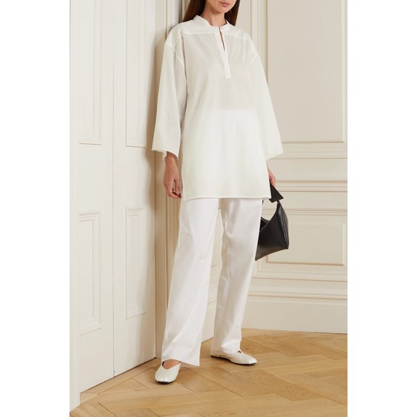 Omao Oversized Cotton-voile Tunic 아이보리