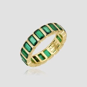 Emerald Green Bezel Ring