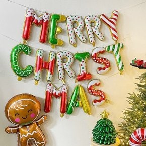 크리스마스 알파벳 이니셜 쿠키 나라 풍선 세트 홈 장식 용품