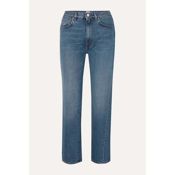 트위스트 심 하이라이즈 스트레이트 진 미드 데님 1647597279345582