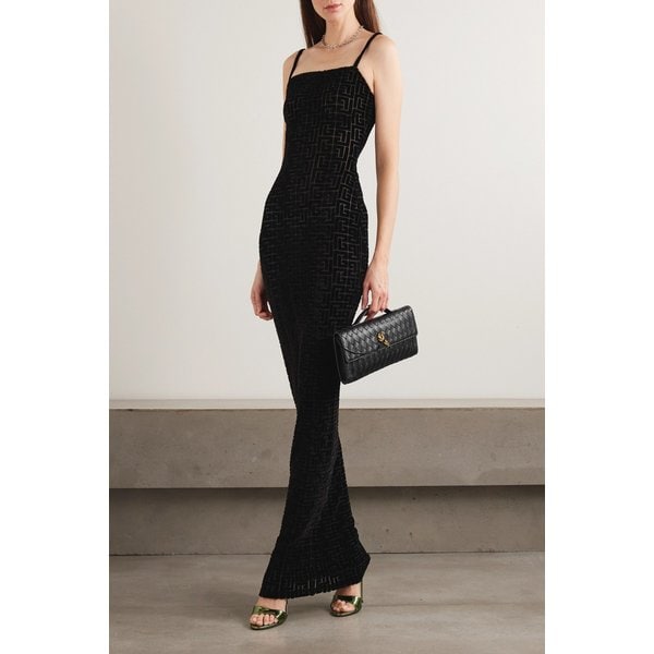 모노그램 데보레 벨벳 미디 원피스 46376663162945955