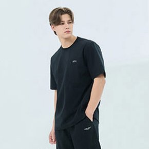 남성 블랙 썸머 반팔티셔츠 P4ST201MBLK