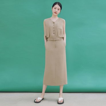 케네스레이디 초이슨 벨티드 롱스커트(장다아 착용) EWSKPF4900