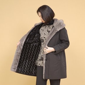 애비뉴투지 엄마옷 퀸 전체 퍼 숄카라 에코 패딩 여성 겨울 하프 코트 J01303 50대 60대 중년여성