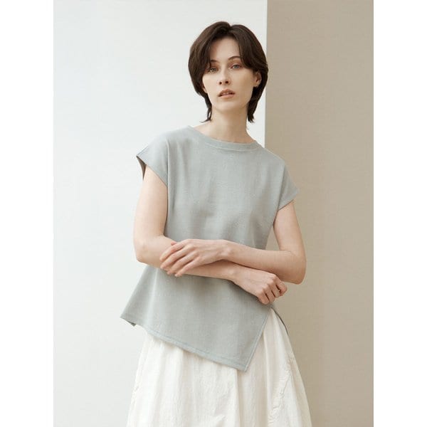 보트넥 언발런스 캡소매티