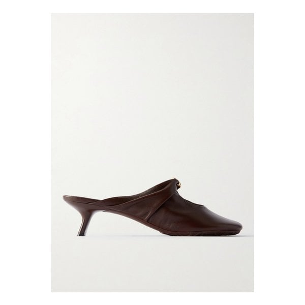 페블 장식 컷아웃 가죽 뮬 브라운 46376663162858898