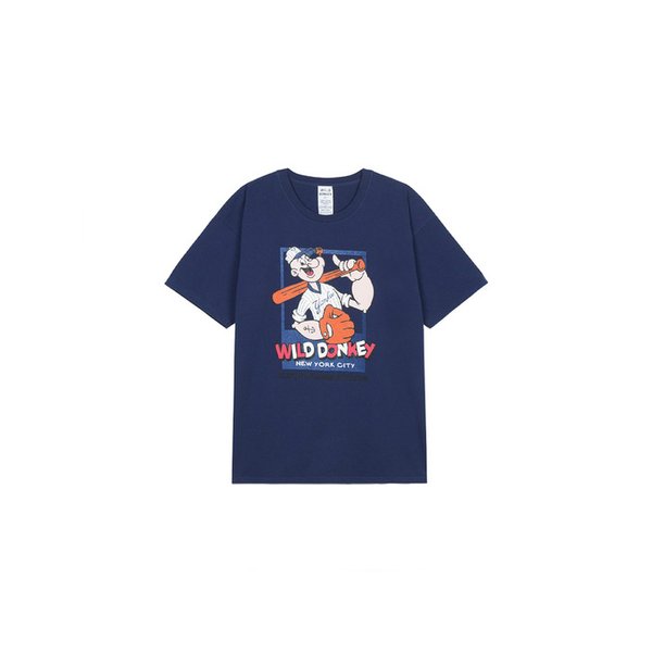 남여공용 NEVER GIVE UP 티셔츠 네이비 WDCOTS03-055