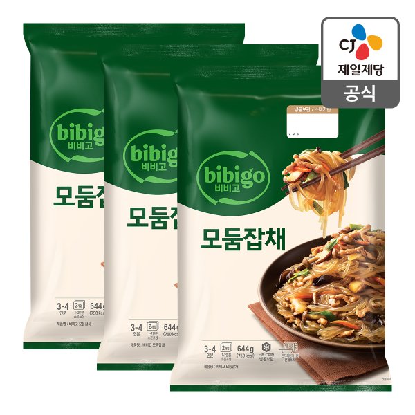 [본사배송] 비비고 모둠잡채 644g X 3개