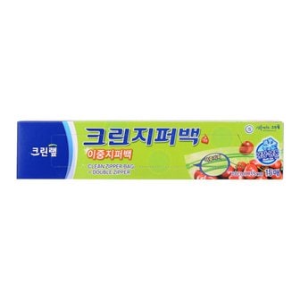 크린랩 이중 지퍼백 30X35 특대 15매_주방 식품 위생 보관