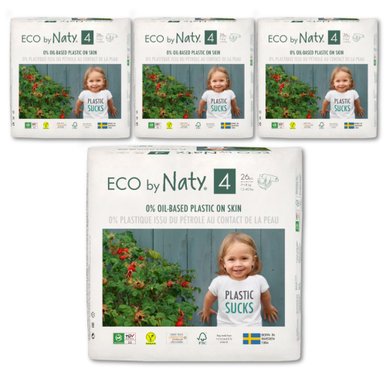 [Eco by Naty] 네띠 친환경 밴드 기저귀 4단계 26매 x 4팩