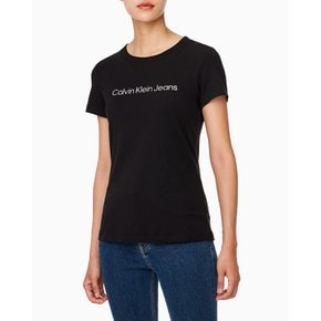 여성 슬림핏 인스티튜셔널 로고 반팔 티셔츠(J224949)